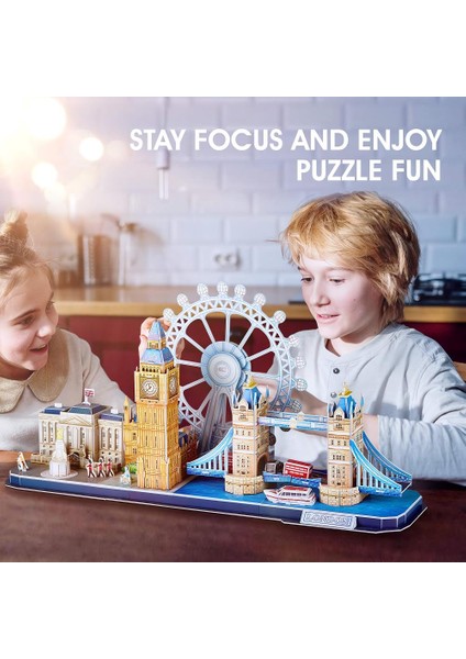 Cubic Fan City Line London 3D 3 Boyutlu Eğitici Aile Eğlencesi Puzzle Yapboz Londra Serisi 107 Parça