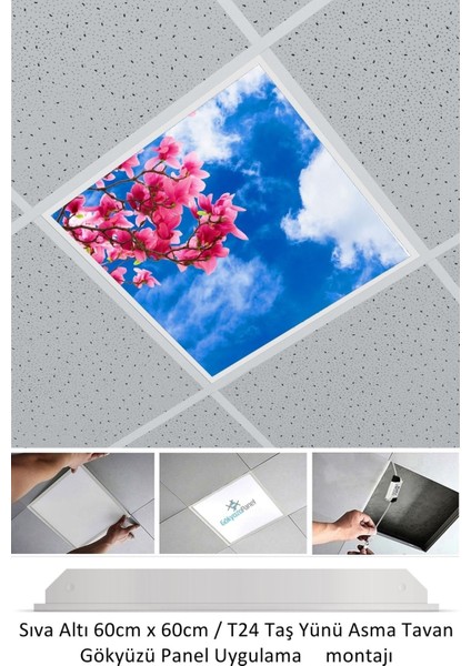 Asma Tavan LED-60 cm x 60 cm -SIVA ALTI-54W-6500K-LED Panel-Led ARMATÜR-60 x 60 Taş Yünü Asma Tavan Ledi-A+