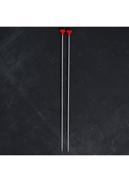 Addı Kalpli 3.5mm 40CM Klasik Alüminyum Örgü Şişi
