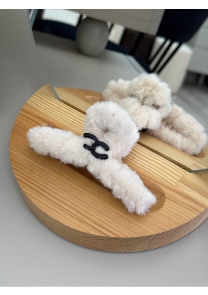 Krem Renkli Peluş Toka