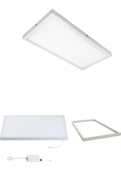 60 cm x 120 LED Panel, Slim Sıva Üstü LED Panel, 72WATT LED Aydınlatma, 6500K- Beyaz Işık, Tavana Model modelleri