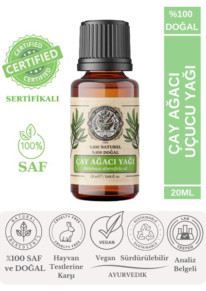 Çay Ağacı Uçucu Yağı (Tea Tree Essential Oil) Saf ve Doğal 20 ml