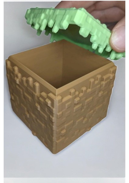 Minecraft 7 cm Çimen Bloğu Kutu Oyuncak Saklama Kutusu Figür