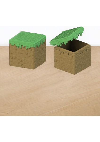 Minecraft 7 cm Çimen Bloğu Kutu Oyuncak Saklama Kutusu Figür