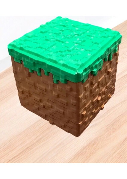 Minecraft 7 cm Çimen Bloğu Kutu Oyuncak Saklama Kutusu Figür
