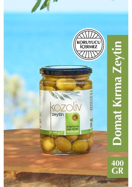 Doğal Domat Çeşidi Kırma Yeşil Zeytin 400 gr