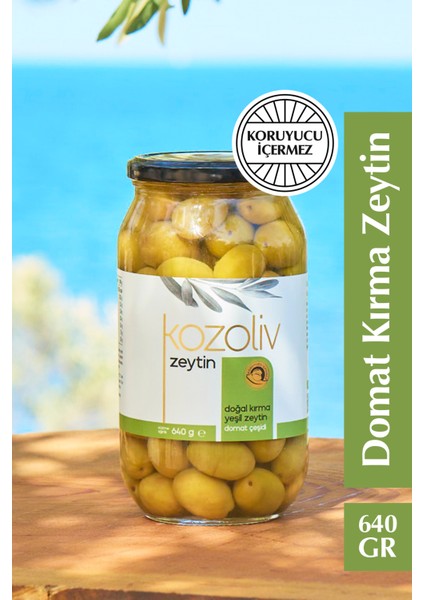 Doğal Domat Çeşidi Kırma Yeşil Zeytin 640 gr