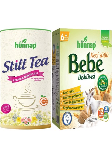 Still Tea Emziren Anneler Için Süt Arttırıcı Içecek 200GR + Bebe Bisküvisi 400GR (2 Li Set)