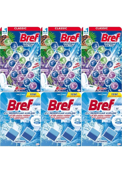 Power Aktiv Klozet Bloğu Çam ve Lavanta Kokulu - Koku Giderici Jel Küpü (Karma 6 Lı Set)
