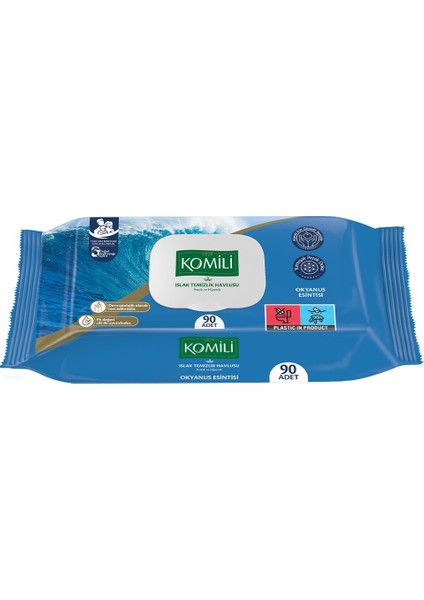 Islak Havlu Mendil 90 Yaprak Okyanus Esintisi (24 Lü Set) Pratik Kapaklı (2160 Yaprak)