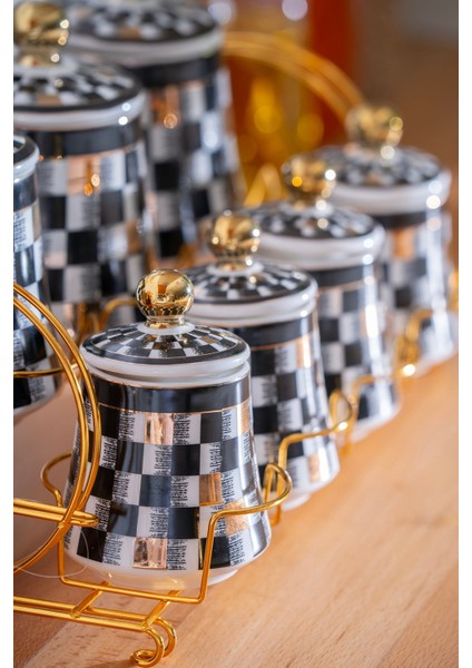 Master Magic Dama Dekor 8 Parça Standlı Porselen Baharat Takımı fiyatları