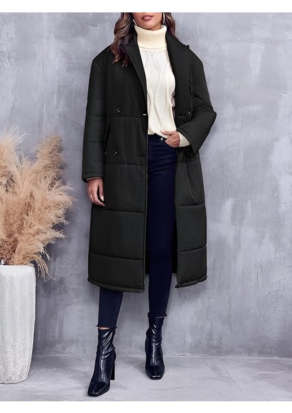 Kadın Uzun Kışlık İçi Elyaflı Astarlı Şişme Mont fiyatları