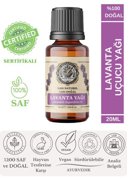 Lavanta Uçucu Yağı (Lavander Essential Oil) Saf ve Doğal 20 ml
