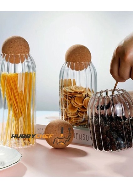 Cam Kavanoz Mantar Top Kapaklı Kavanoz 3lü Set fiyatları