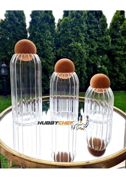 Cam Kavanoz Mantar Top Kapaklı Kavanoz 3lü Set modelleri