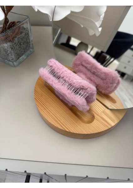 Pembe Renkli Peluş Toka