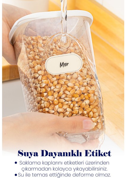 Kare Plastik Erzak Saklama Kabı Seti 0,55 L Beyaz Kaşıklı ve Etiketli 6'lı – Mutfak Düzeni ve Kolay Saklama modelleri