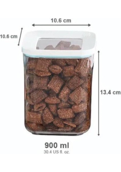 Çok Amaçlı Saklama Kabı Seti - Sağlıklı Sert Plastik, 1200 ml, 900 ml ve 250 ml, Vakumlu ve Sızdırmaz Kare Tasarım