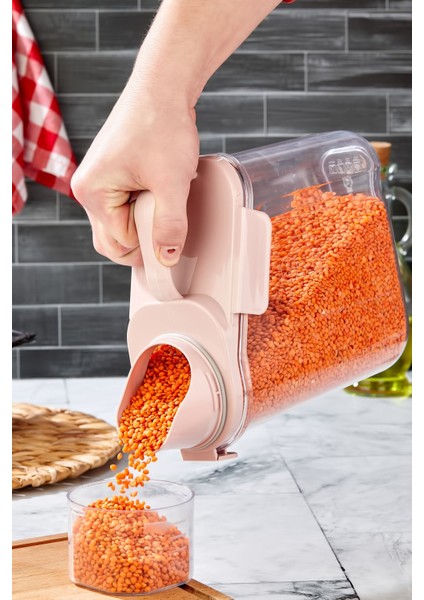 3'lü Sızdırmaz Kapaklı Erzak Saklama Kabı Ölçekli Un Bakliyat Kabı Mutfak Düzenleyici Kavanoz 1,8 Lt fiyatları