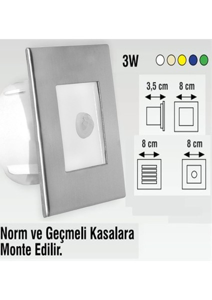 Radar Sensörlü Koridor 3W Spot Lamba-10 Adet