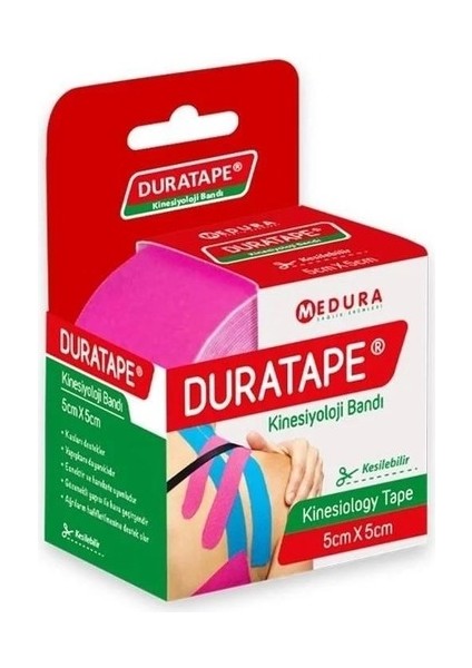 Kinesiyoloji Bandı & Kinezyo Sporcu Ağrı Bandı Pembe - 5cm X 5mt