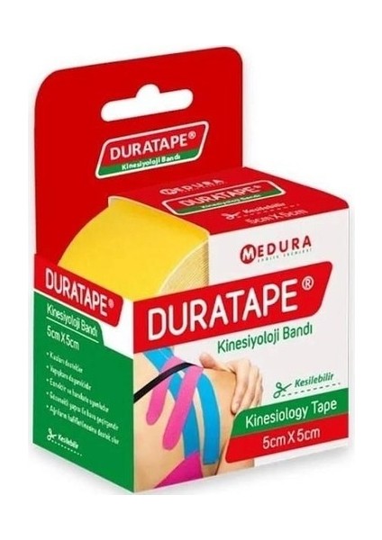 Kinesiyoloji Bandı & Kinezyo Sporcu Ağrı Bandı Sarı - 5cm X 5mt