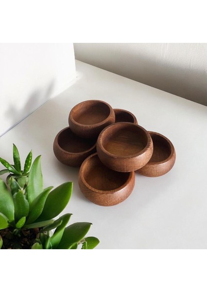 Bambu Yuvarlak 6,lı Çerezlik Sunum Kasesi 6 Adet modelleri