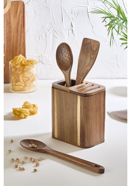 Akasya Ahşap Tezgah Üstü Kaşıklık - Bıçaklık Düzenleyici ve Kaşık Seti modelleri