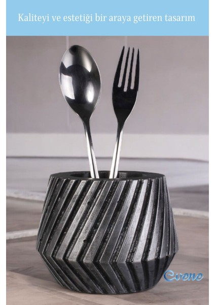 Tezgah Üstü Kaşıklık Dekoratif Dik Kaşıklık Silindir Kaşıklık Altın Renk Model 21