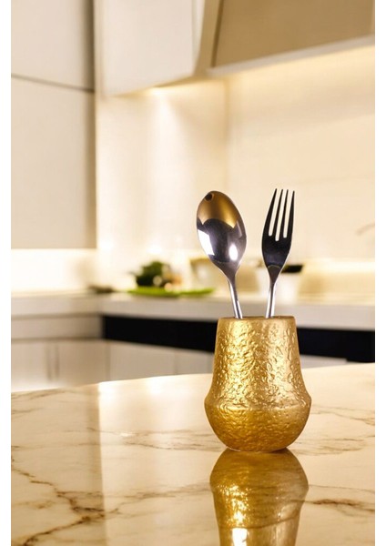 Tezgah Üstü Kaşıklık Dekoratif Dik Kaşıklık Silindir Kaşıklık Beyaz Renk