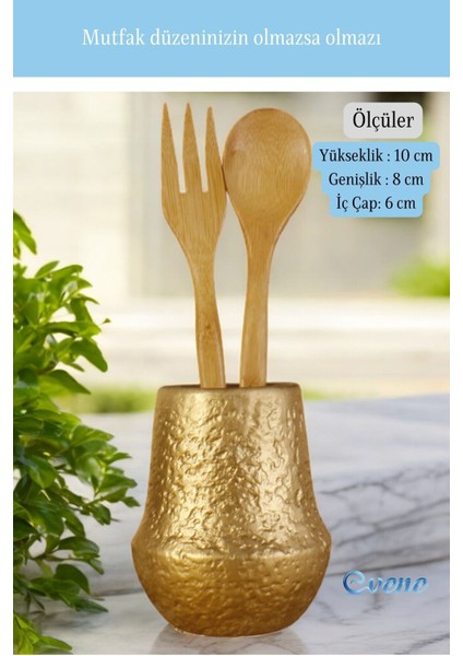 Tezgah Üstü Kaşıklık Dekoratif Dik Kaşıklık Silindir Kaşıklık Beyaz Renk