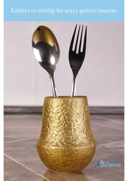 Tezgah Üstü Kaşıklık Dekoratif Dik Kaşıklık Silindir Kaşıklık Beyaz Renk