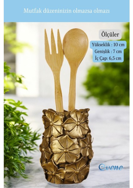 Tezgah Üstü Kaşıklık Dekoratif Dik Kaşıklık Silindir Kaşıklık Beyaz Renk Model 16