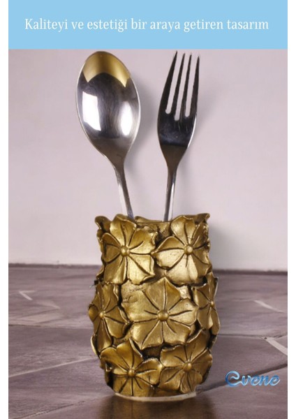 Tezgah Üstü Kaşıklık Dekoratif Dik Kaşıklık Silindir Kaşıklık Beyaz Renk Model 16