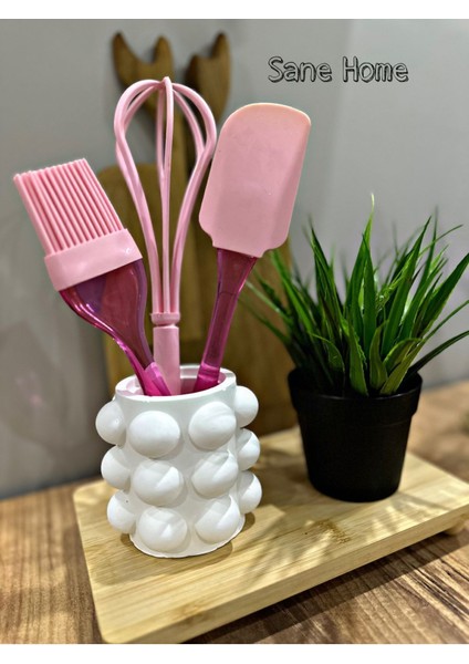 Bubble Kaşıklık Beyaz Kaşıklık Kalemlik Çiçeklik Vazo Bohem 10X10 fiyatları