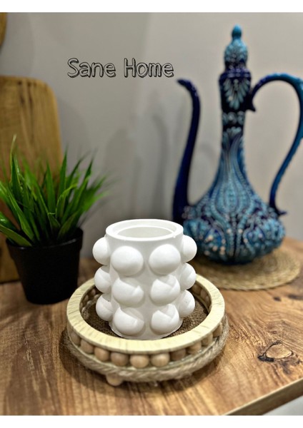 Bubble Kaşıklık Beyaz Kaşıklık Kalemlik Çiçeklik Vazo Bohem 10X10 modelleri