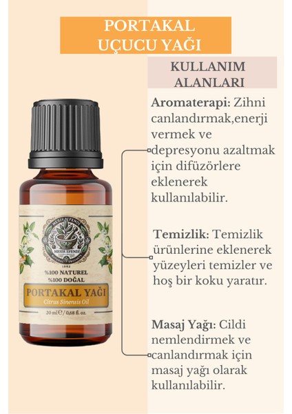 Portakal Uçucu Yağı (Orange Essential Oil) Saf ve Doğal 20 ml