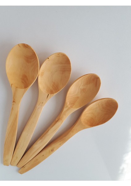 4 Lü Şimşir Kaşık Takımı, Tahta Kaşık Hakiki Şimşir Doğal Ahşap 24 cm modelleri