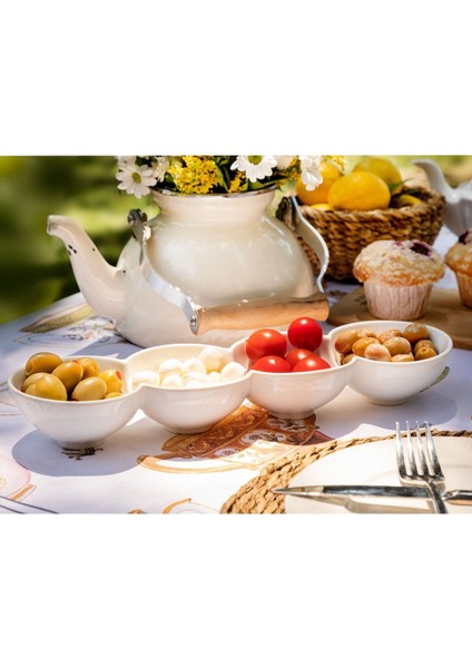 New Petit Concept 4 Bölmeli Büyük Sunum Tabağı