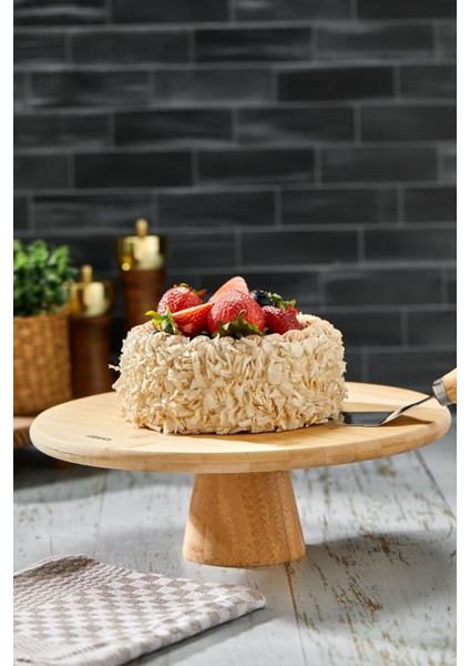 Doğal Bambu Yuvarlak Pasta & Kek Standı Ayaklı Sunumluk fiyatları