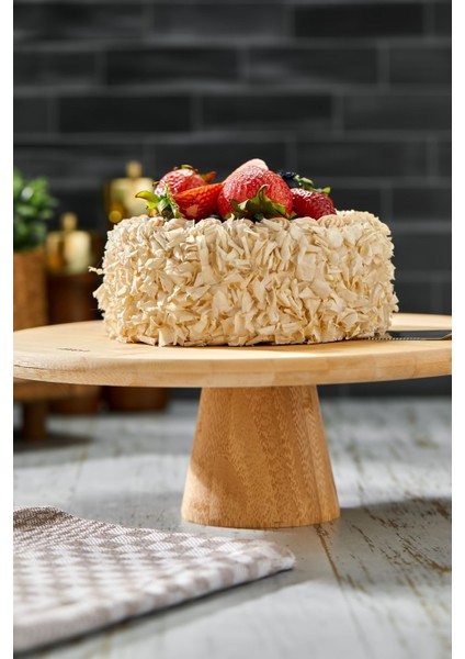 Doğal Bambu Yuvarlak Pasta & Kek Standı Ayaklı Sunumluk fırsatları