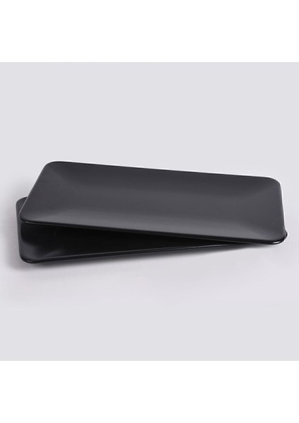Seramik Servis Tabağı 33x17 cm Mat Siyah Siera Desenli 2'li Şık Sunum Seti fiyatları