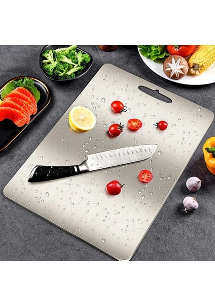 Paslanmaz Çelik Krom Kesme Tahtası Antibakteriyel Üst Düzey Çelik Kesme ve Doğrama Tahtası