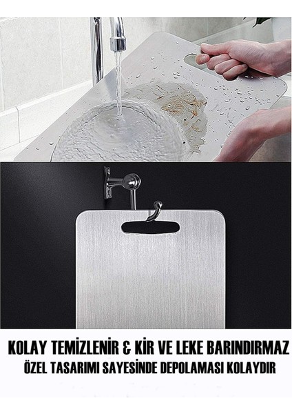 Paslanmaz Çelik Krom Kesme Tahtası Antibakteriyel Üst Düzey Çelik Kesme ve Doğrama Tahtası fırsatları