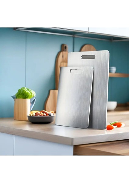 2 Adet Paslanmaz Çelik Kesme Tahtası 20X30 - 24X34 Mutfak Et, Sebze ve Meyve fırsatları