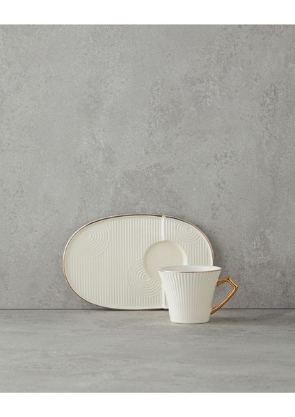 Terra New Bone China Tepsili Kahve Fincan Takımı Beyaz modelleri