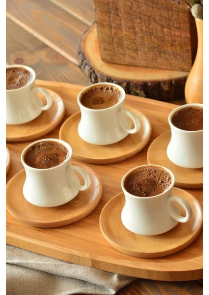 Largi Desenli Seramik 12 Parça Türk Kahvesi Fincan Takımı – 6 Kişilik Şık ve Zarif Sunum Seti fiyatları