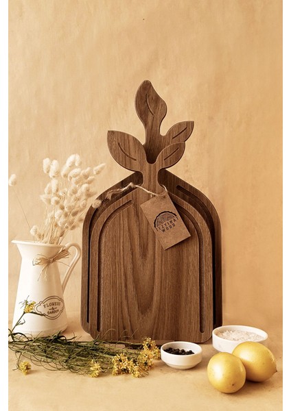 -Fidan Sunum Kesme Tahtası ve Stand 3 Parça Ahşap Görünümlü 8 mm Mdf modelleri