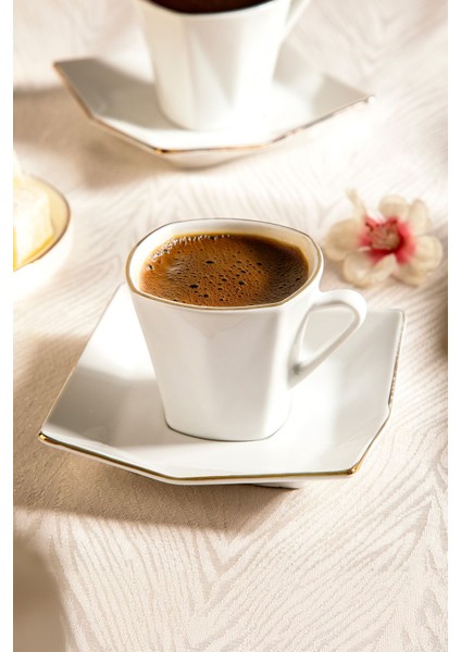 Menekşe Beyaz Desensiz Porselen Kahve Fincan Takımı 12 Parça 6 Kişilik – Şık ve Zarif Sunumlar İçin fırsatları