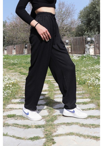 Barbora Yazlık Günlük Şalvar Kadın Pantolon BT353SIYAH4 fırsatları